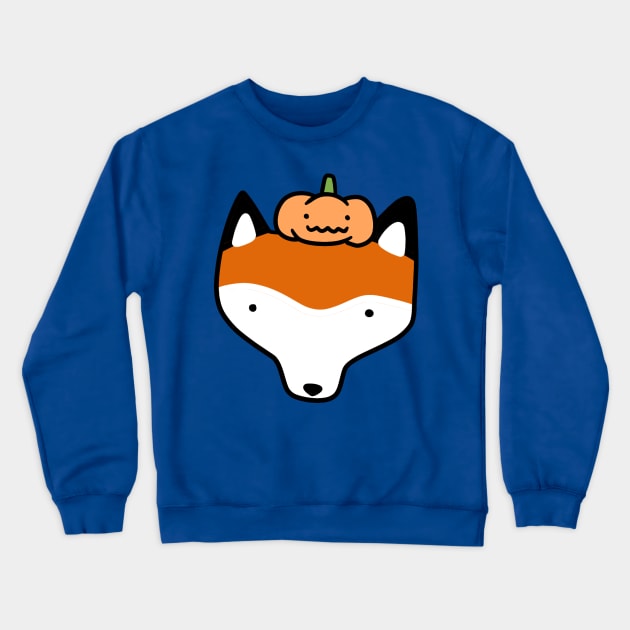 Pumpkin Fox Face Crewneck Sweatshirt by saradaboru